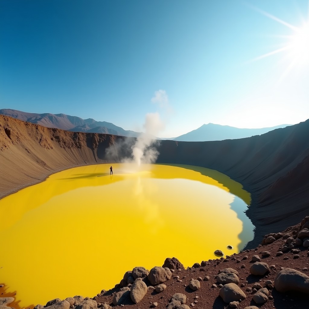 kos to nisyros day trip — Stefanos volcanic crater floor with sulphur vents on Nisyros island Greece | Kos Car Hire